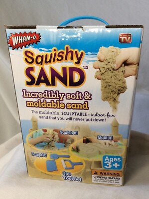 Squishy Sand Mould & Sculpt! 1.5 lbs 3 Tools Incredibly Soft Magic Sand Wham-O