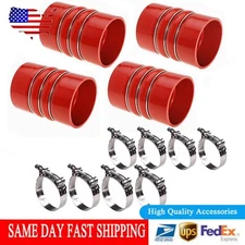 New 4Pcs Silicone Charge Air Cooler Hump Hose Kit 4 Inch 4" x 6" W/8 Clamps