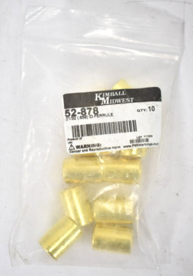 Lot of 10 Kimball Midwest Air Hose Ferrules 21/32'' Dia Brass Finish 52878 52-878