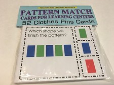 Pattern Match - Cards for Learning Center 52 Clothes Pin Cards Teaching supplies