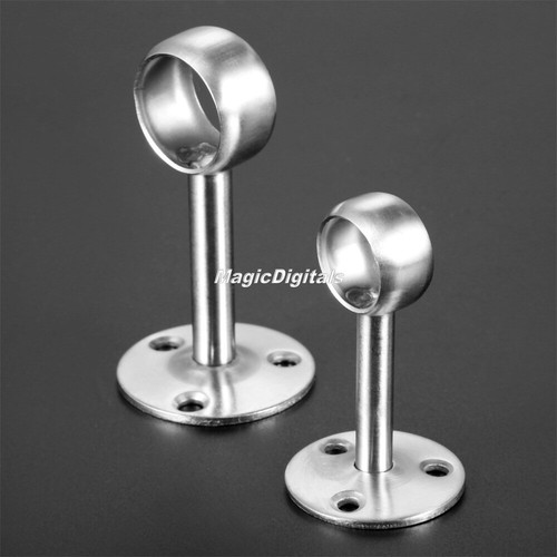 Wardrobe Hanging Clothes Towel Rail Rod Socket Centre End Support Bracket 1Pc - Picture 3 of 12
