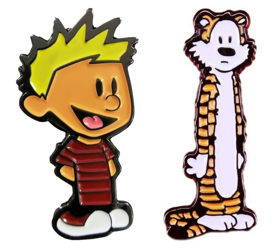 Calvin And Hobbes Characters Figures  Inches Tall Enamel Metal Pin Set  of 2 | eBay