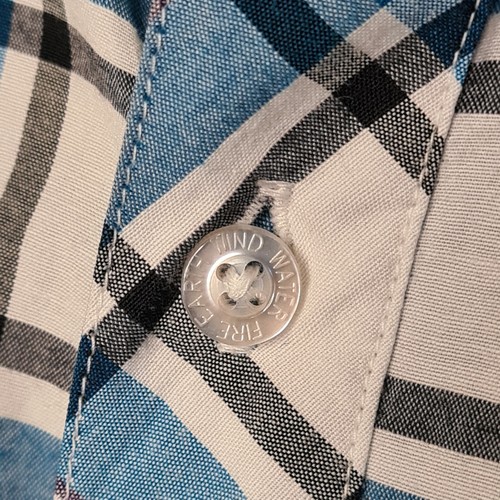 Element Plaid Blue Orange White Button-Up Shirt Short Sleeve Men's Size Large - Bild 6 von 9