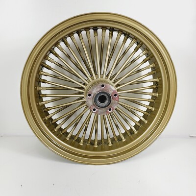 18 x 5.5 48 Fat King Daddy Mammoth Gold Spoke Rear Wheel Rim Harley Custom