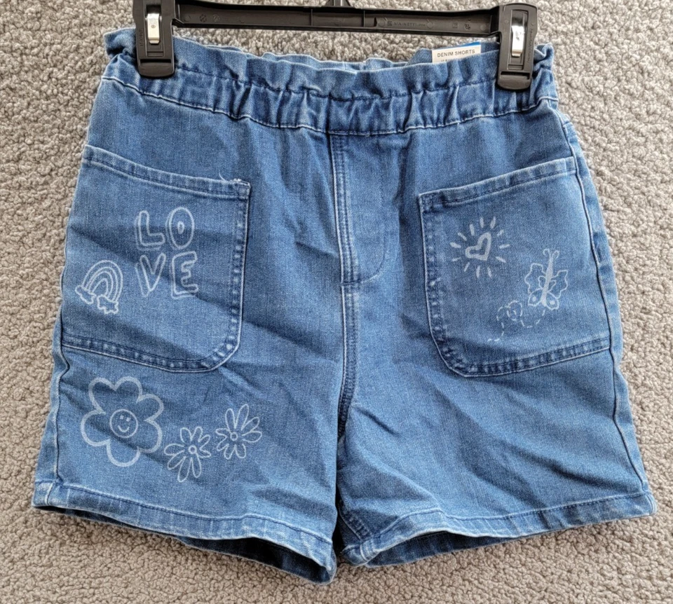 Epic Threads Scribble Paperbag Shorts Girls XL Sketch Wash Patch Pocket Pull On - Image 2 of 4