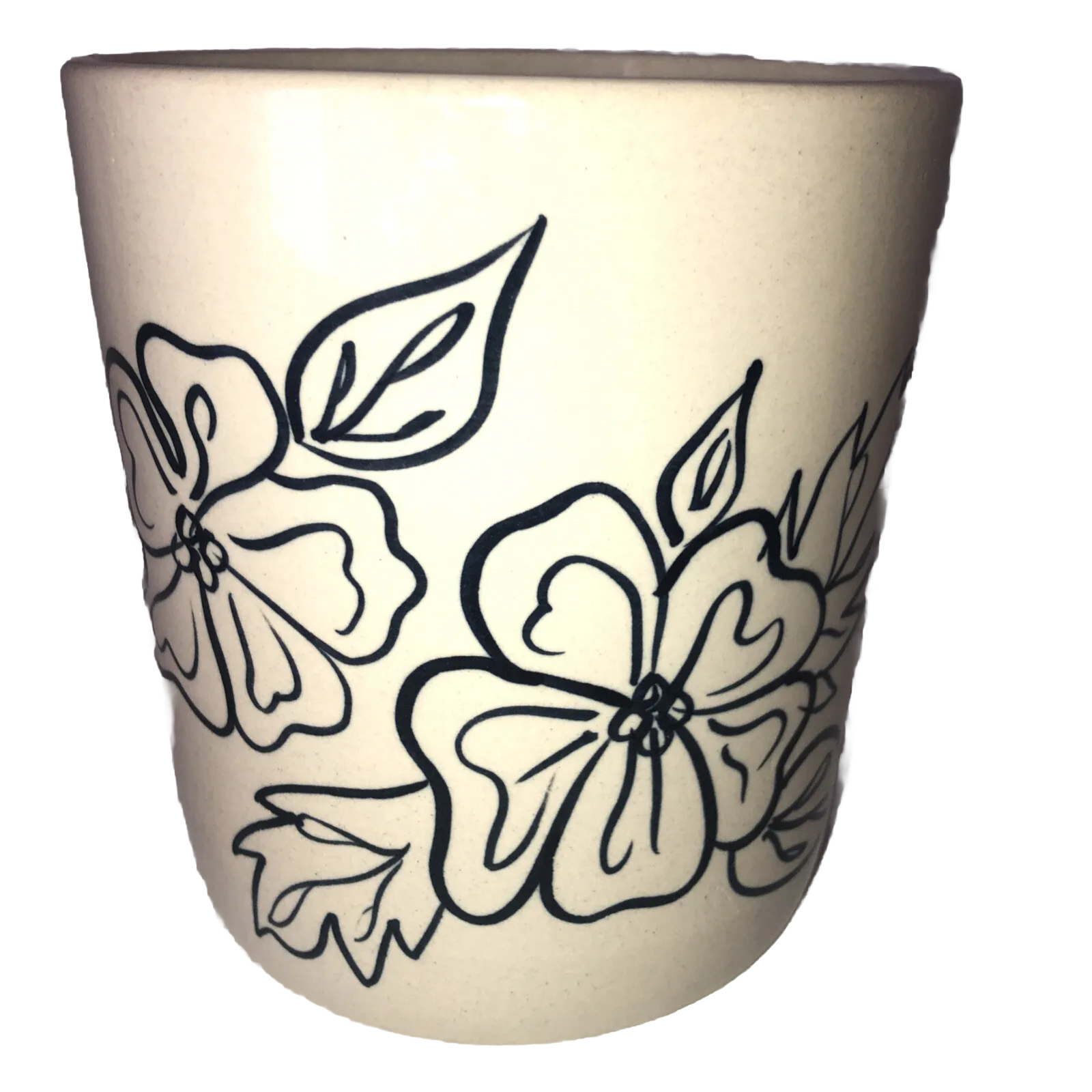 Annie’s Garden Crock Cream Royal Blue Hand Painted Boyceville Wisconsin