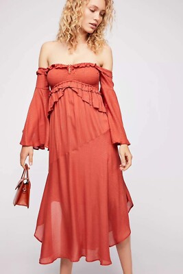 spell florence midi dress Florence Smocked Linen Midi Dress