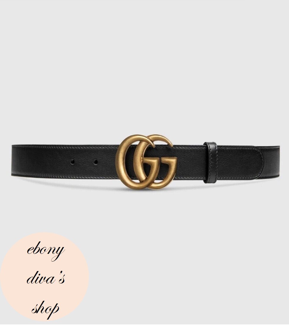 Gucci Wide Leather Belt with Double G Buckle Size 75/ 30 Inches