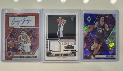 Colby Jones KINGS RC LOT OF [3]- Mosaic Auto/Contenders Patch/Phoenix Parallel