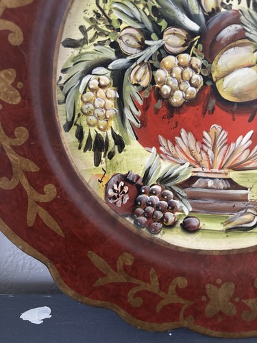 Collectible Decorative Plate By Raymond Waites, Pre Owned Fruit Grapes Pears - Picture 13 of 19