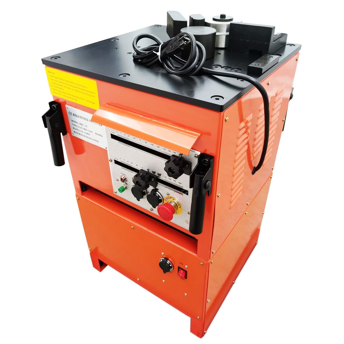 INTBUYING Electric Rebar Bender & Cutter 1700W – Handles 4-25mm Steel Bar, Bends 0-180° In 3.5s, Cuts In 4s, 110V With Foot Pedal Controls