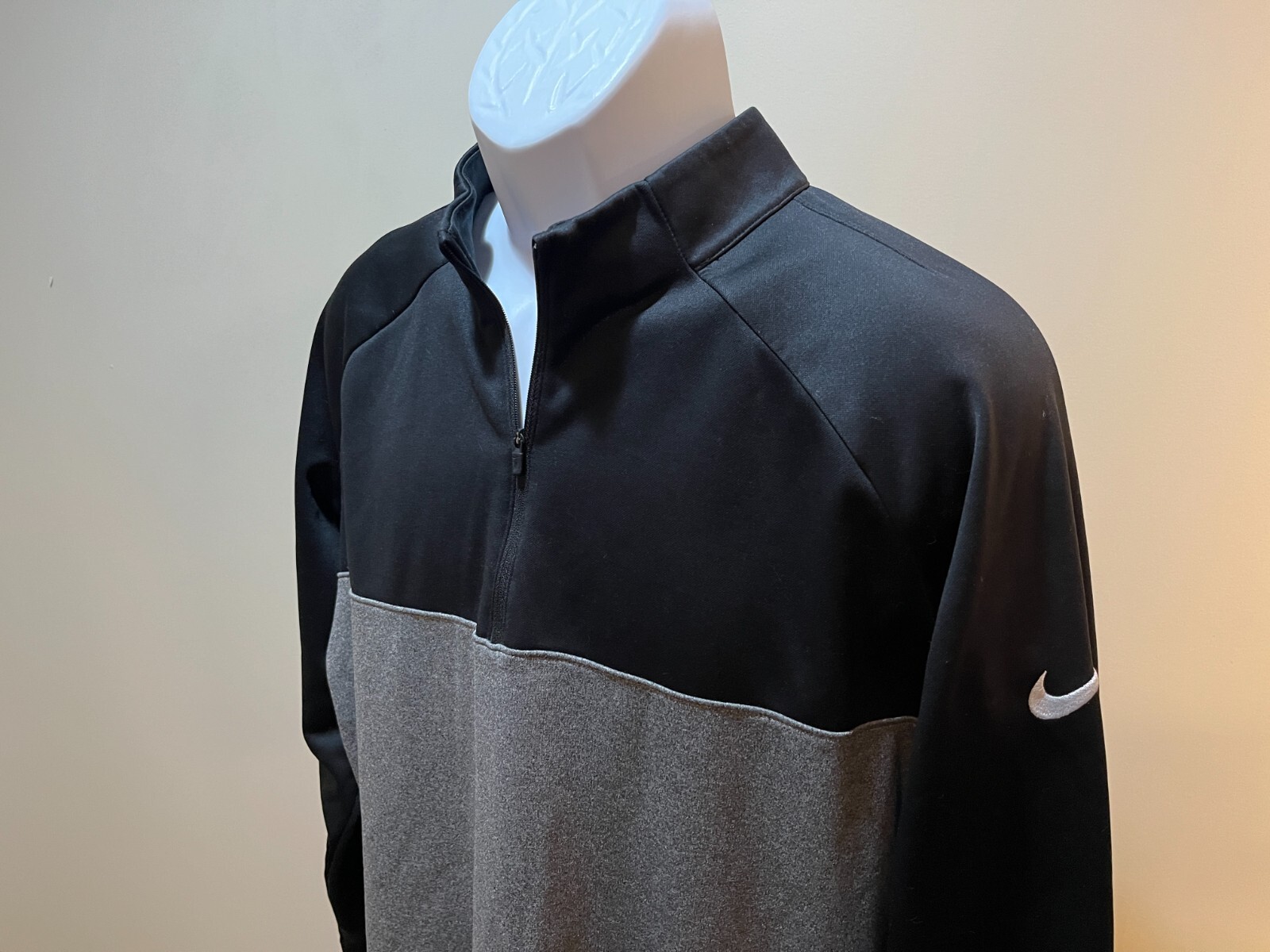 SACAI X NIKE Nike Golf Uomo Nero e Grigio Manica Lunga 1 2 Zip Pullover Giacca XL US INtime OTTIMEioni