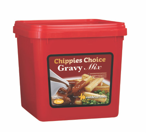 2.5kg Chippies Choice Chip Shop Gravy Mix Catering Red Tub Burger Van Chippy