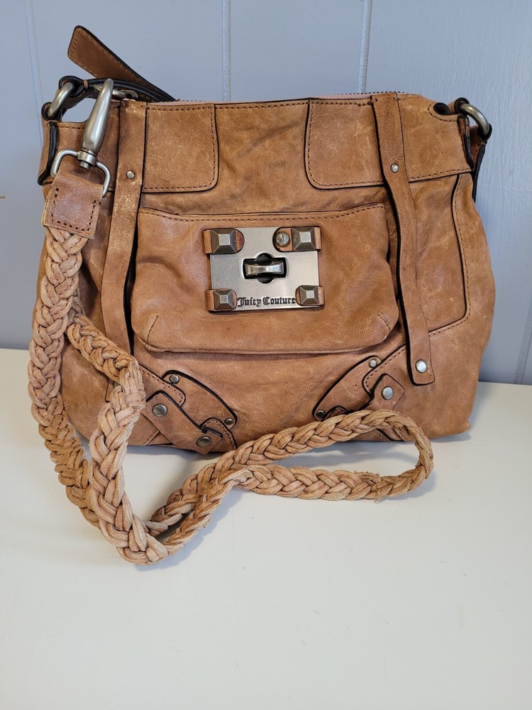 Vintage Juicy Couture Brown Leather Tote Shoulder Bag