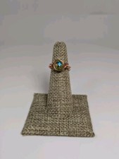 Peridot Green Beaded Copper Ring, Accessory Gift, Custom Wire Wrap Faceted Bead