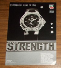 Seltene Werbung vintage TAG HEUER KIRIUM Ti5 TITAN Uhr 1999