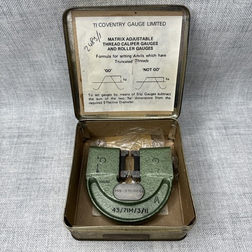 Matrix Coventry Gewindesattel Messlehre M1,6-0,35 ISO 6 mit Originaldose