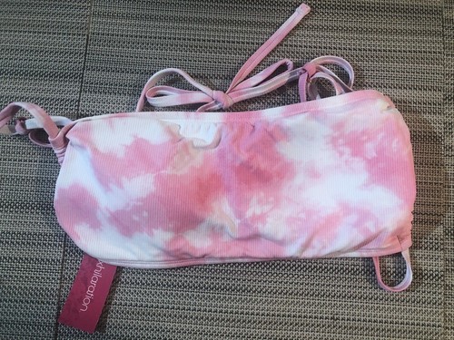 Xhilaration Apron Bralette Bikini Top Pink & White Tye-Dye - Pick Your Size - Picture 2 of 10