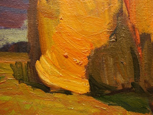 Ukrainian Soviet Oil Painting impressionism rainbow after a rain mow - Picture 6 of 12