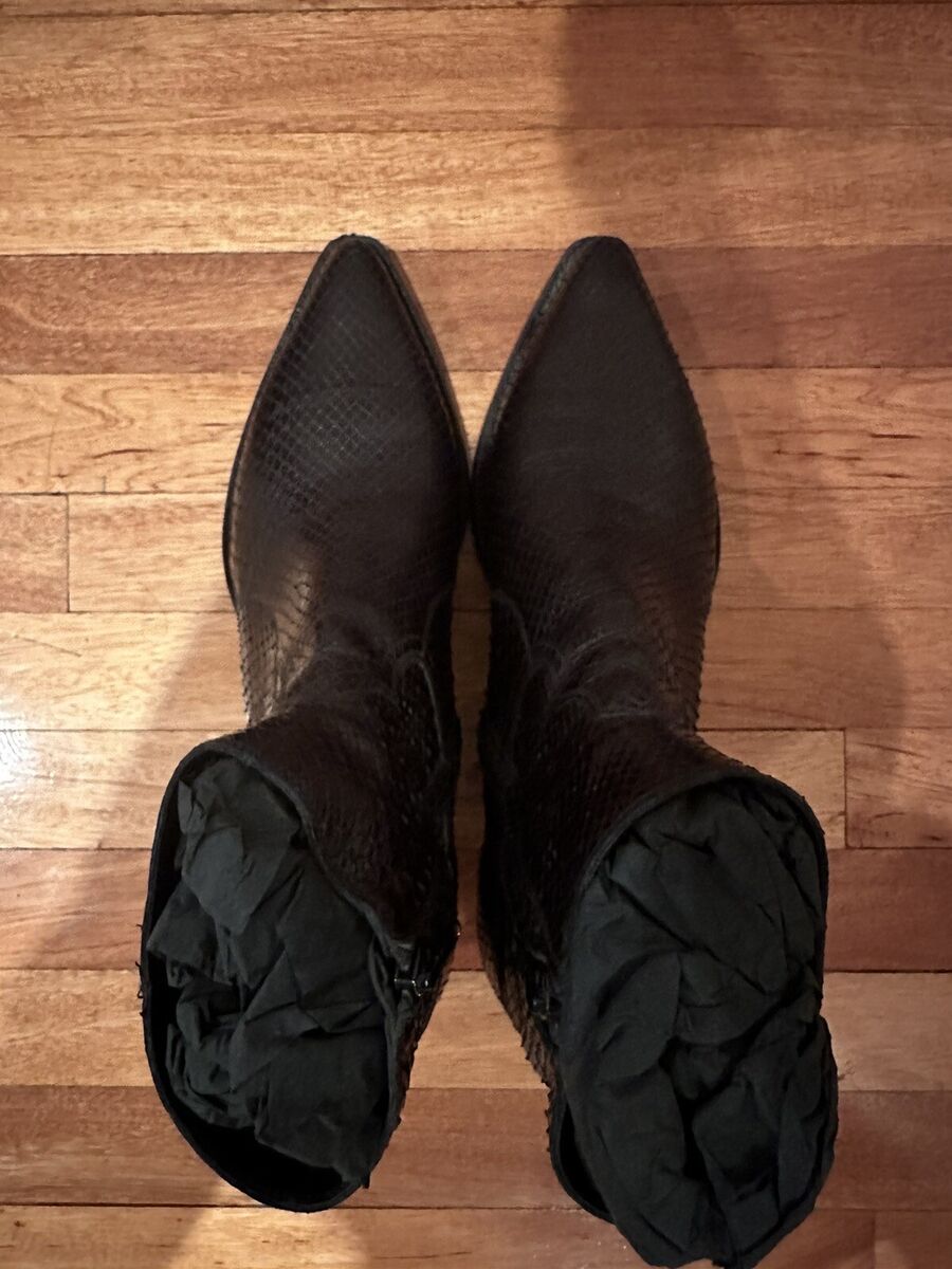 Saint Laurent Hedi Slimane SS15 Python Santiag Boots Black Saint Laurent Hedi Slimane SS15 Python Santiag Boots Black