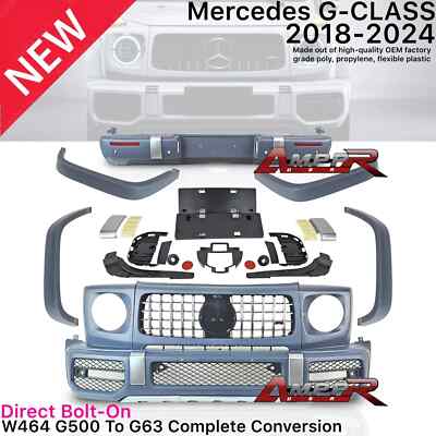 G550 To G63 Mercedes AMG Style BodyKit Front Rear Bumper Fender Flare W464 18-24