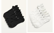 Lot of 2: Old Navy Athletic Ankle Socks 3-Pack for Men Black And White S/M NWT