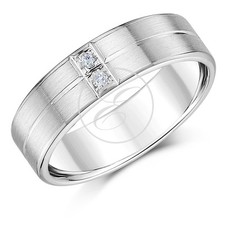 Palladium Wedding Ring 950 Diamond Men's 6mm Ring
