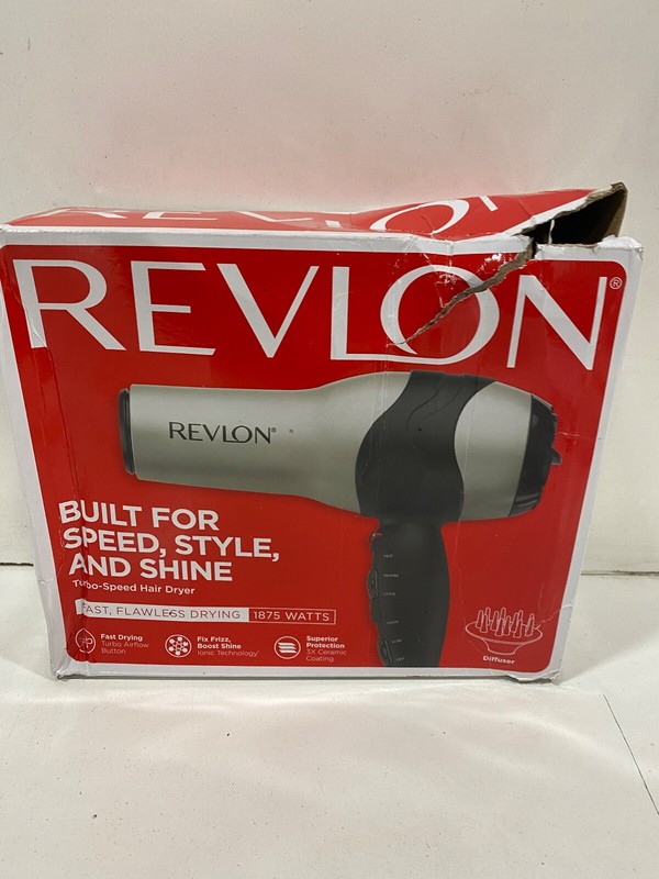 Revlon Ionic Hair Dryer Professional Turbo Blow 2 Speed with Diffuser 1875W
