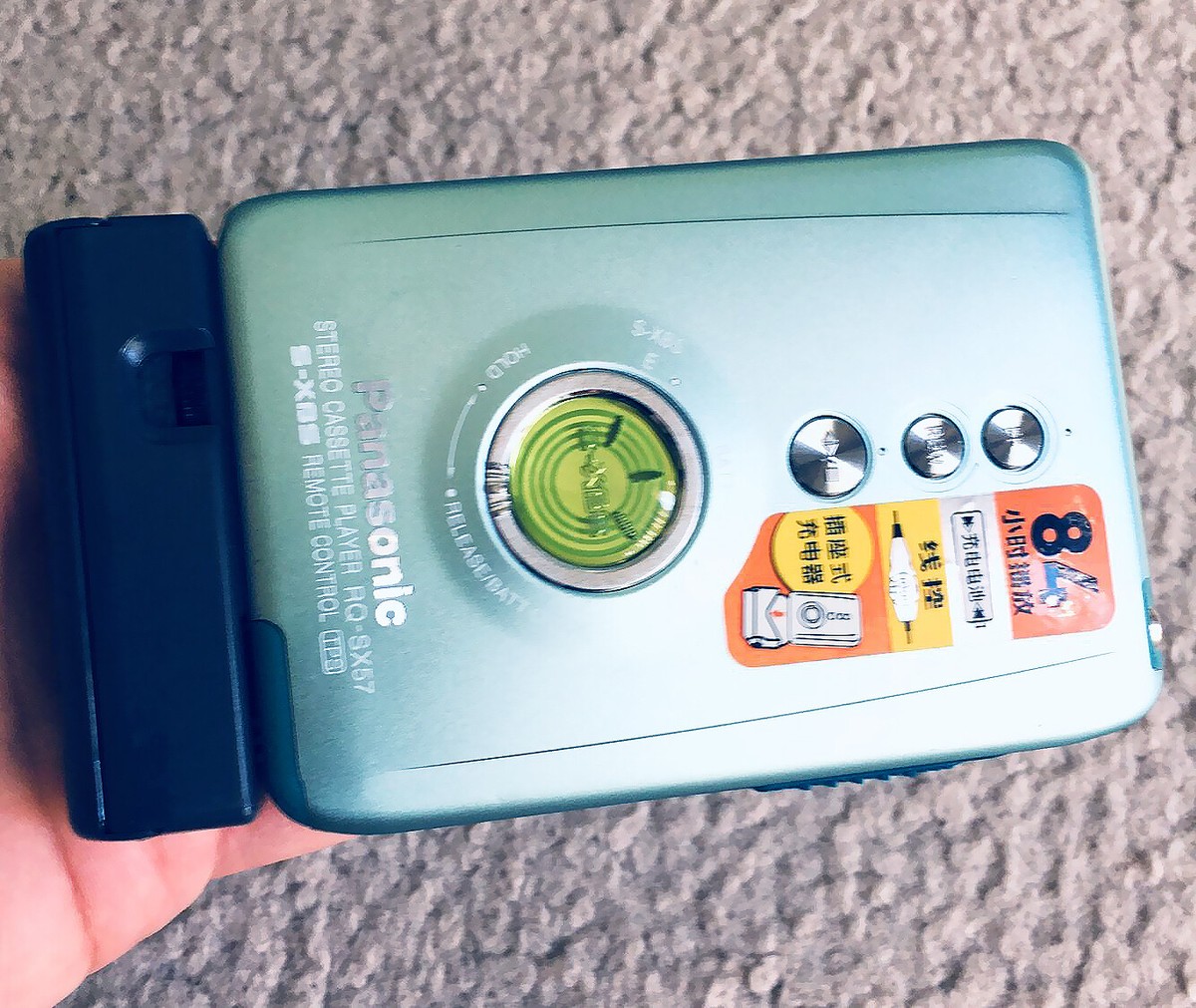 ポータブルプレーヤー Panasonic CASSETTE PLAYER RQ-SX5 GREEN PANASONIC RQ SX57 Walkman Cassette Player, Excellent Green