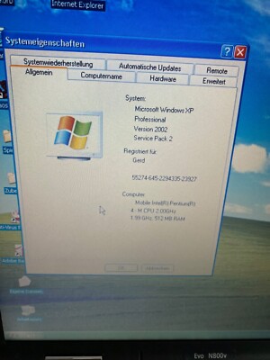 Vintage HP Compaq EVO N800V Laptop Pentium M 2,00GHz, 40GB HDD, 512MB RAM Win XP