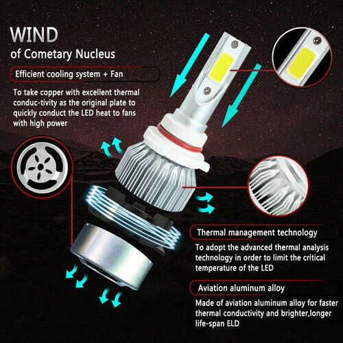 Kit de bombilla de faros LED para Ford Taurus 2013-2019 2X 6000K actualización haz alto/bajo Foto 3 de 4