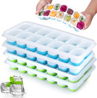 Silicone Ice Cube Tray, 4 Pack Easy-Release & Flexible 14-Ice Cube Trays with Sp