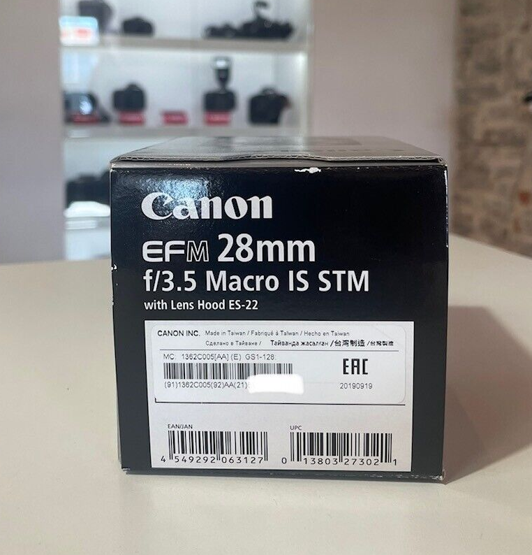Canon EF-M 28mm f/3.5 Macro IS STM Lens - Black (1362C005) | eBay