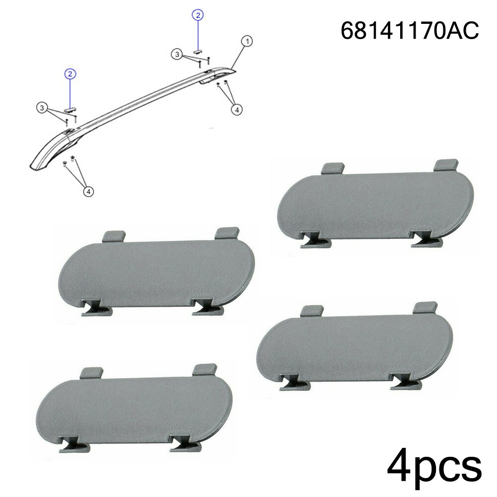 4* - Roof Luggage Rack Side Rail Cover Assy For-Jeep For Cherokee 2014-2019
