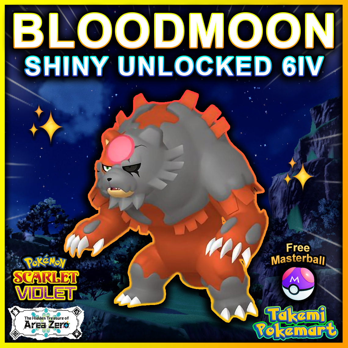 Ursaluna Bloodmoon Shiny 6IV Pokemon Scarlet Violet Fast Trade EBay