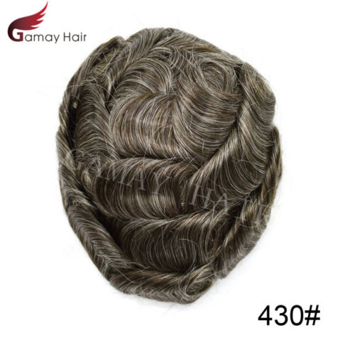 French Lace Front Mens Toupee Hairpieces Poly Lace Skin Hair Replacement Systems - Picture 61 of 92