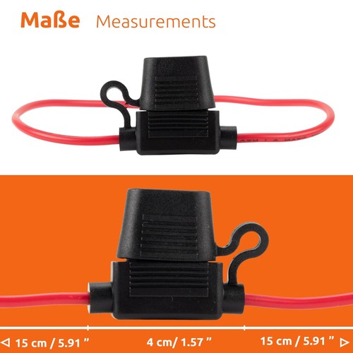 5 soportes de fusible de coche fusible plano max.30A 14AWG fusible de coche HIFI - Imagen 3 de 9