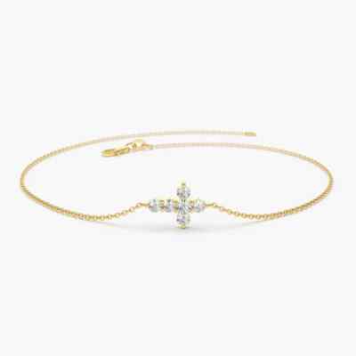 1ct Armband 18K Gelbgold Diamant Testpass Laborgefertigt VVS1/D/Top
