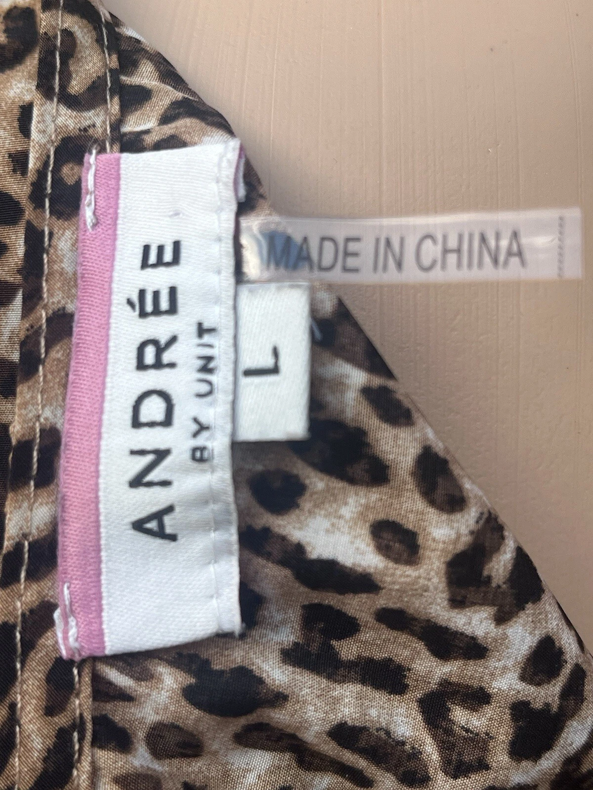 VETEMENTS Abito a tubino Andree By Unit taglia L stampa leopardata maniche a sbuffo a strati con volant trasparente