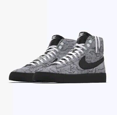 NIKE - BLAZER - MID - 77 - PYTHON LEATHER - BLACK/GREY/WHITE NIKE - BLAZER - MID - 77 - PYTHON LEATHER - BLACK/GREY/WHITE