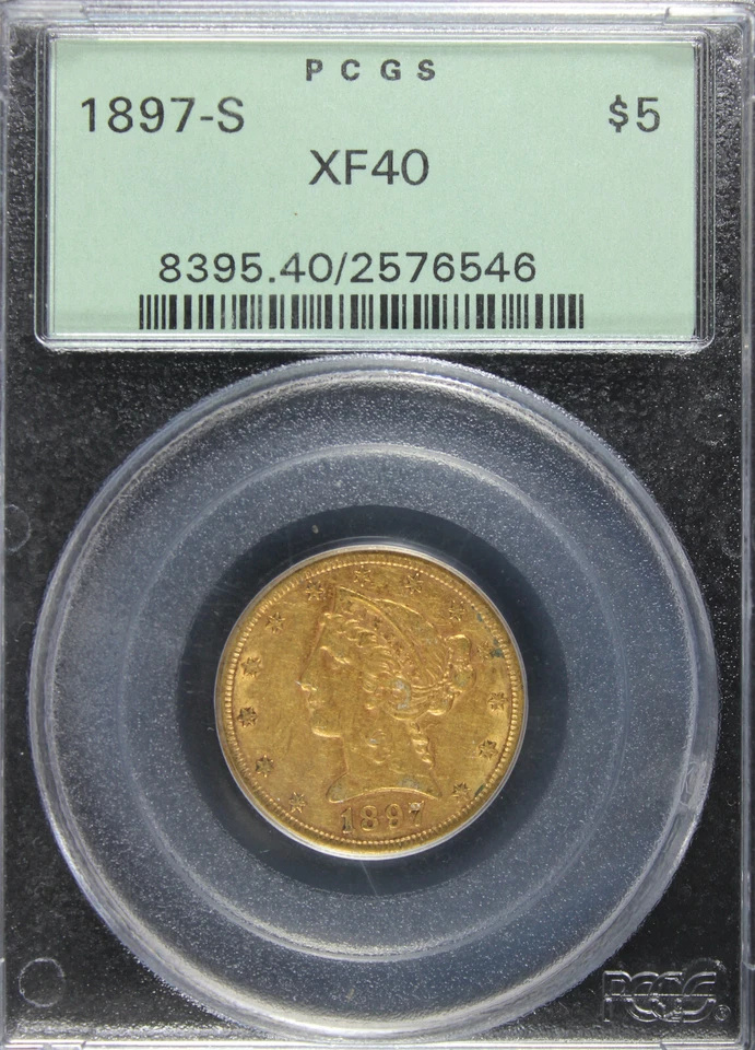 1897-S XF40 Liberty Half Eagle, PCGS 2576546 - Image 3 of 4