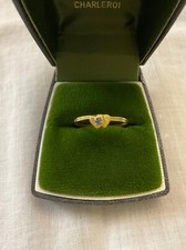 1930 FRANCE ANCIENNE BAGUE PLAQUÉ OR - SAPHIR BLEU VÉRITABLE - DOUBLE COEUR