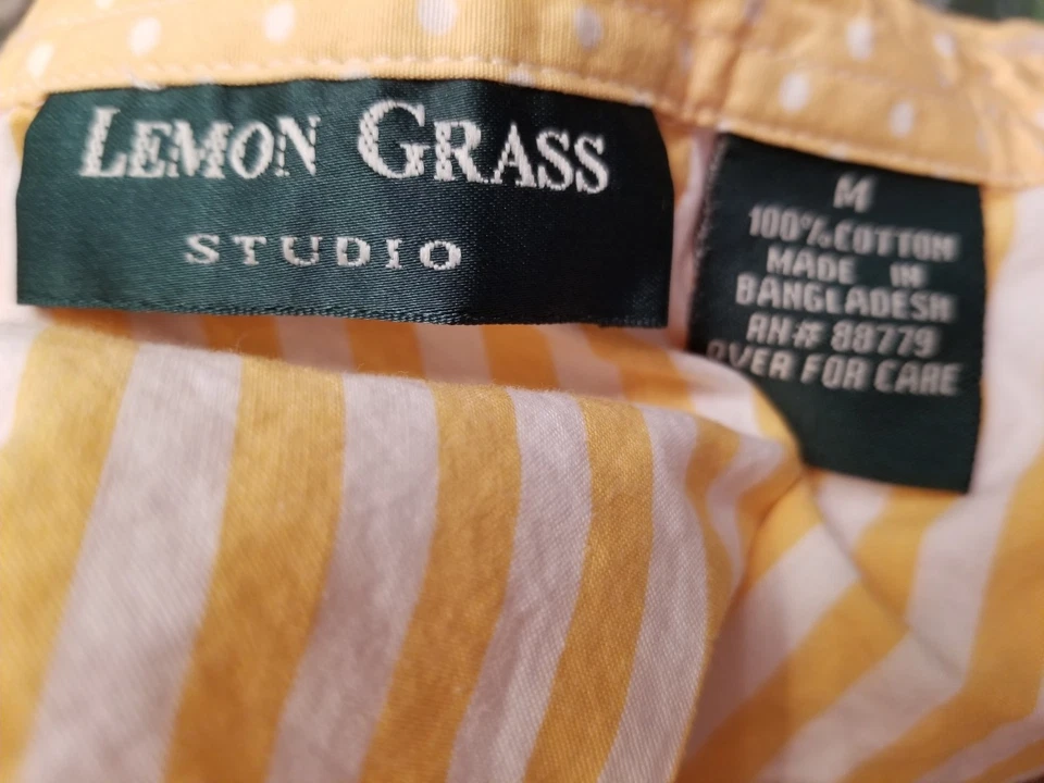 Camisa Top Blusa Mujer Lemon Grass Talla M Mediana Amarillenta Naranja Blanco Foto 2 de 3