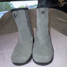 Columbia BL5217-339 Waterproof Pull-On Mid-Calf Snow Boot Gray Faux Fur US 8