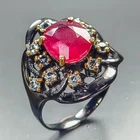 Handmade   Ruby Ring 925 Sterling Silver Size 8 /R467592