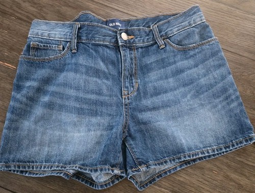 Old Navy Damen blaue Jeansshorts Denim hoher Bund 100 % Baumwolle Größe 16 Plus - Bild 18 von 18