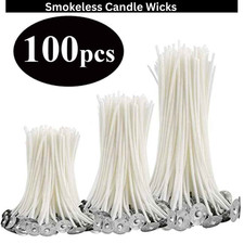 100 Pcs High Quality Pre Waxed Wicks With Sustainers For Candle Making