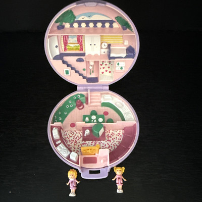 Vintage Bluebird Polly Pocket Polly's Studio Flat Complete 1989 With 2 Figures