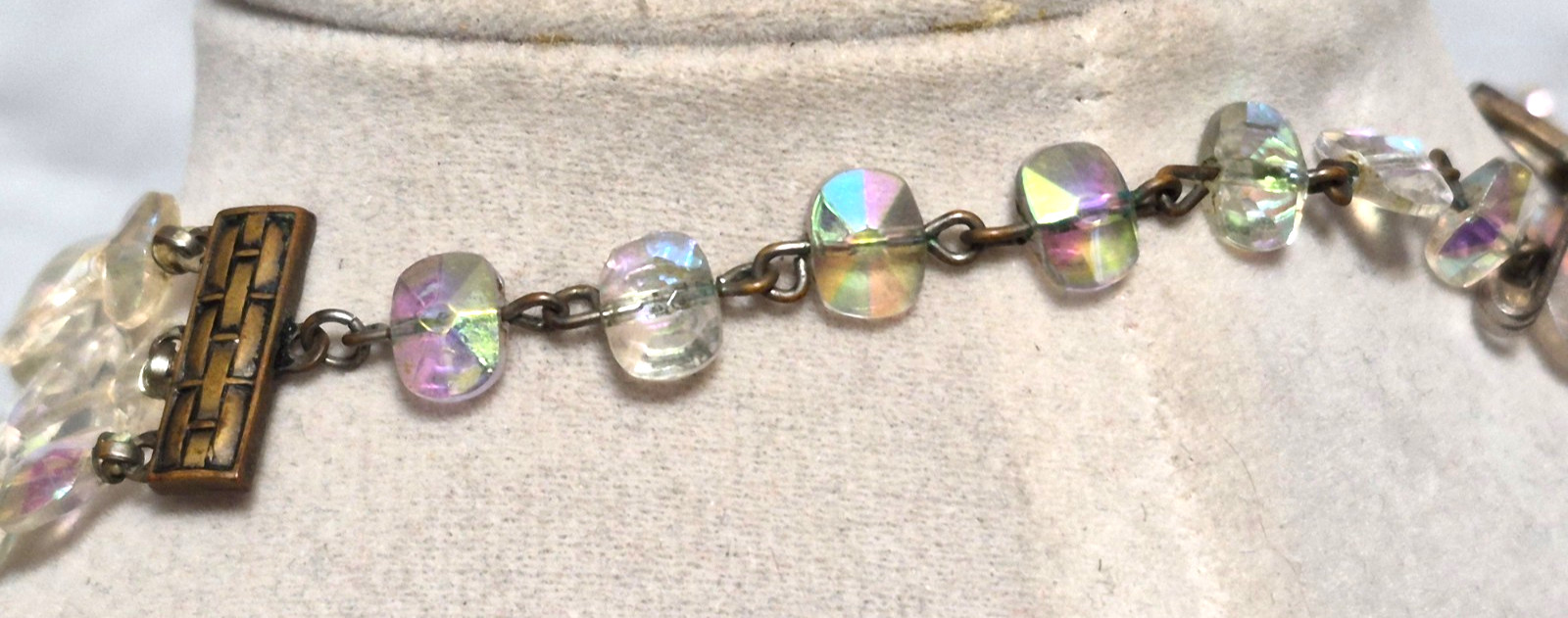 Vintage Glass rectangular Aurora Borealis Crystal… - image 5