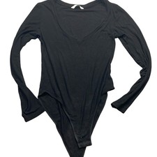 Mango pop womens Black Long Sleeve Bodysuit Size S